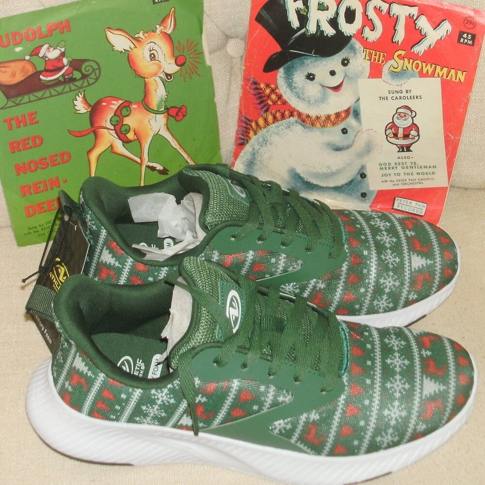 NWT Christmas Holiday Sneakers Gym Shoes Ugly Sweater Fair Isle Nordic Design 8
